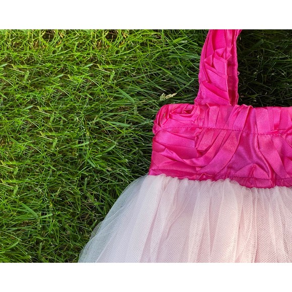 Princess Tote, Bridesmaid Bag, Fuchsia Tote Bag, Hot Pink Flower Girl Tote - Picture 5 of 5